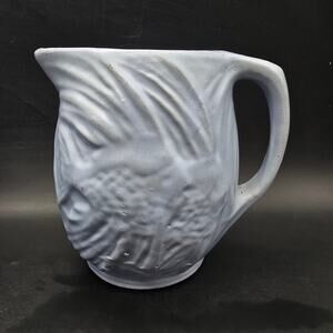 McCoy Blue Angelfish Pitcher Vintage USA Pottery Fish